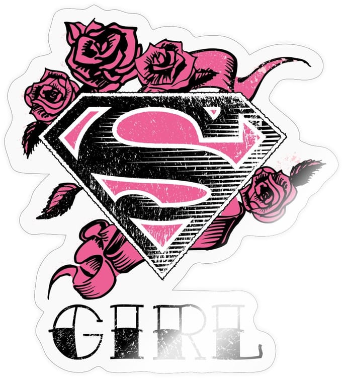Superman S-Shield Girl 2 Sticker maat S (10 x 10 cm)