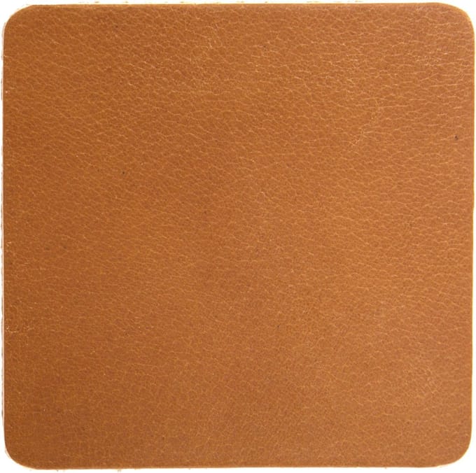 Xapron leren onderzetters vierkant - kleur Camel (lichtbruin) - 4 stuks