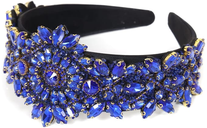 Haarband strass blauw
