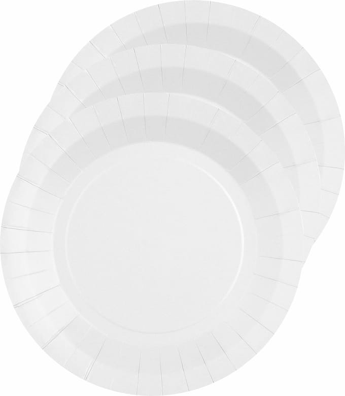 Santex Bordjes karton - 30x - rond - creme wit - 22 cm - feestbordjes