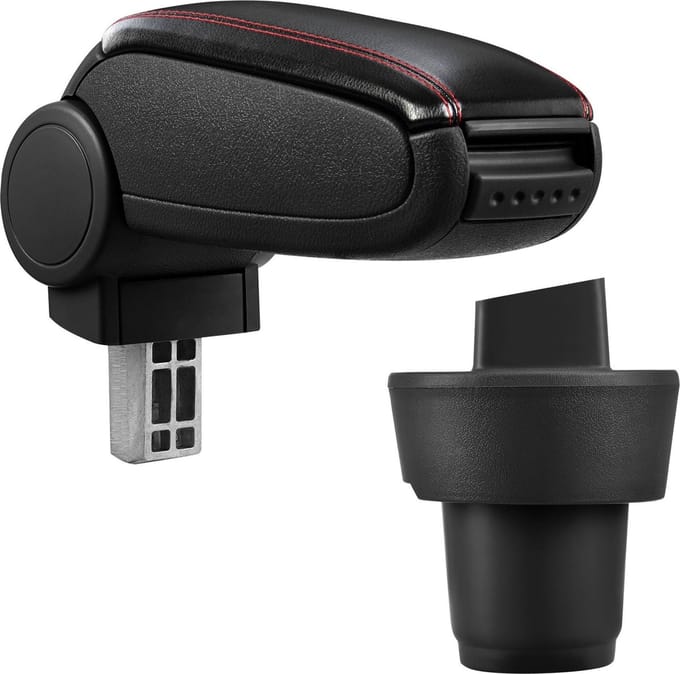 [pro.tec]® Armsteun-Seat Mii-kunstleer-zwart+rood stiksel
