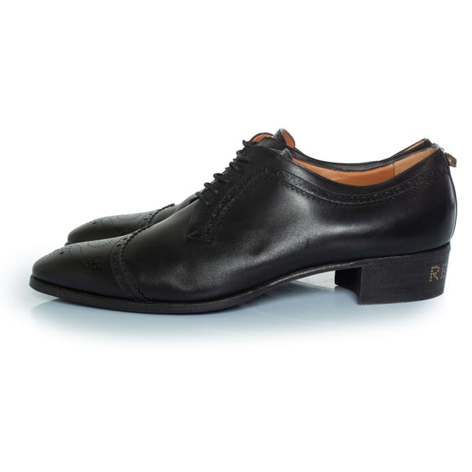 Gucci Veterschoen van brokaat met gouden studs in de hak