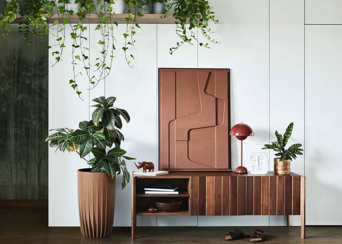 Stripped Eco Coffee - Bloempot - Modern design - UV-bestendig - Gerecycled materiaal