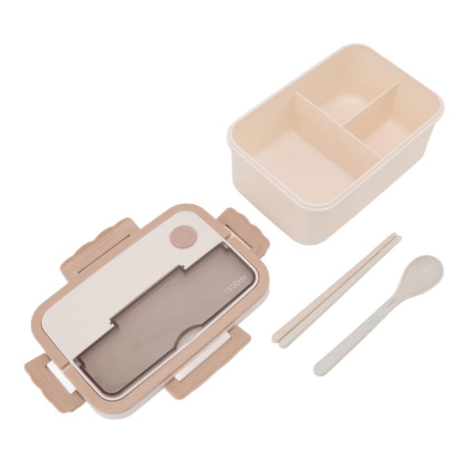 1500ml Lunchbox Hittebestendige Plastic Bento Box Draagbare Lunchcontainers met Stokjes Lepel