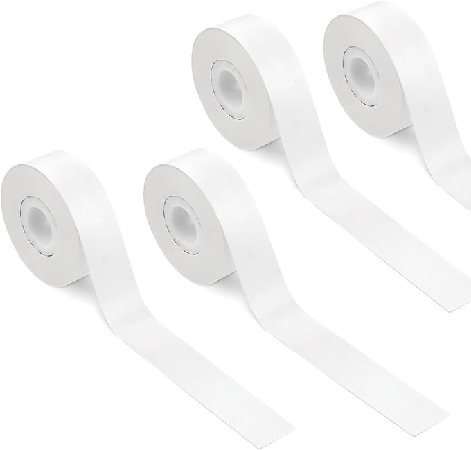 Label Tape voor Labelprinter, 4 Rollen van 15mm x 4m, Thermische Etiketten voor Diverse Printers, Wit