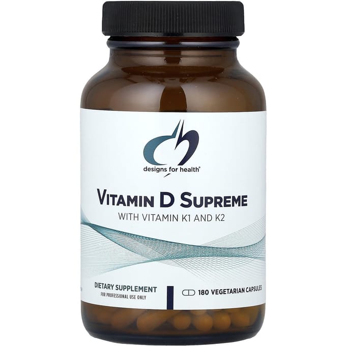 Supreme Vitamine D (met Vitamine K1 en Vitamine K2, 180 Veggie Capsules)