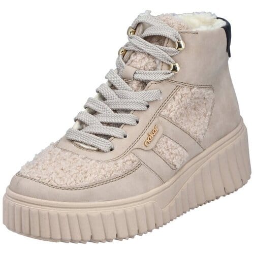 Rieker dames high-top sneaker, gevoerd, beige N2515-60