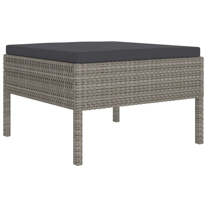 vidaXL - 7-delige - Loungeset - met - kussens - poly - rattan - grijs