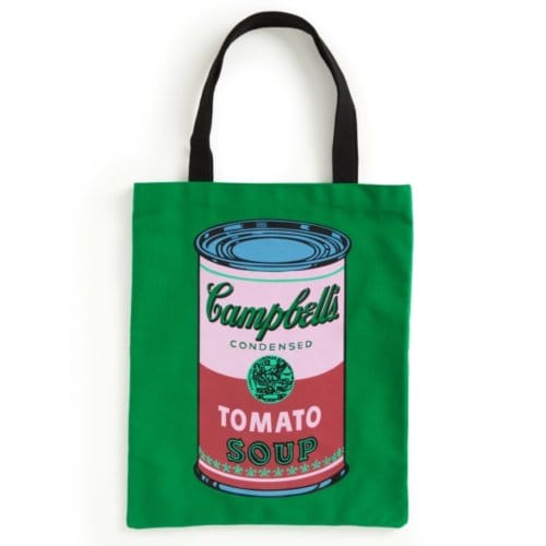 Warhol Soup Can Canvas Tote Bag - Green - Galison