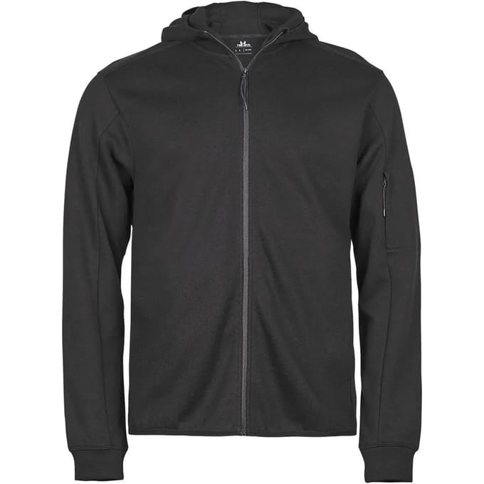 Tee Jays - Athletic Hooded Full Zip Sweat - Black - M