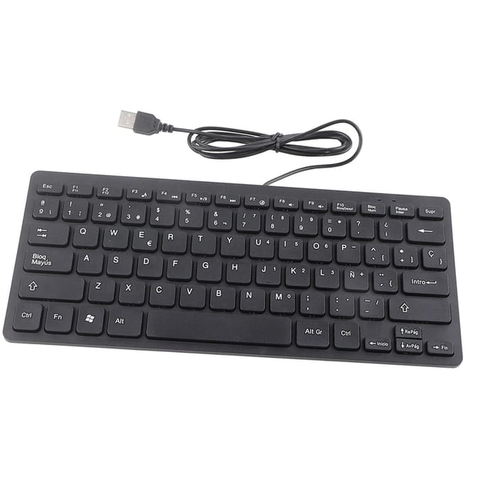 Bedraad Mini Draagbaar Spaans Toetsenbord USB Interface voor Desktop Computer Ultradun 78 Toetsen
