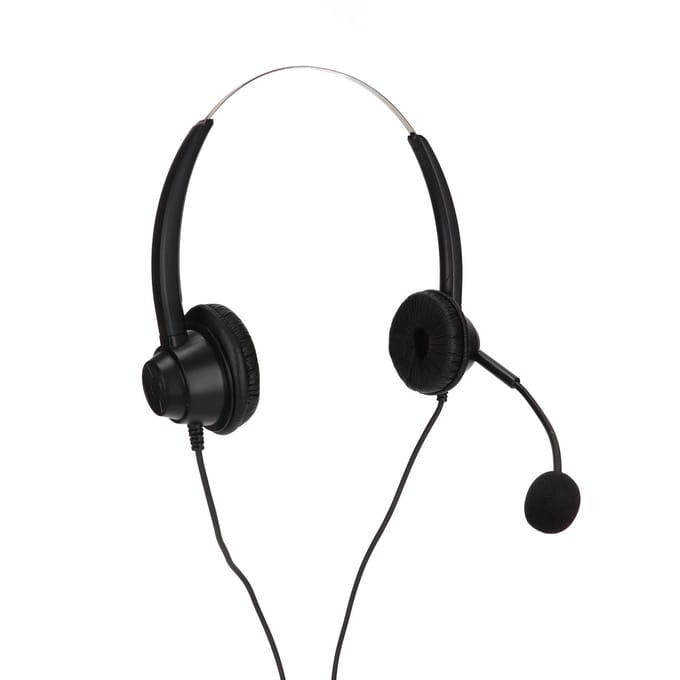 Klantenservice Headset Ruisonderdrukkend RJ9-stekker Binauraal Bekabeld Telefoon Headset met Microfoon voor