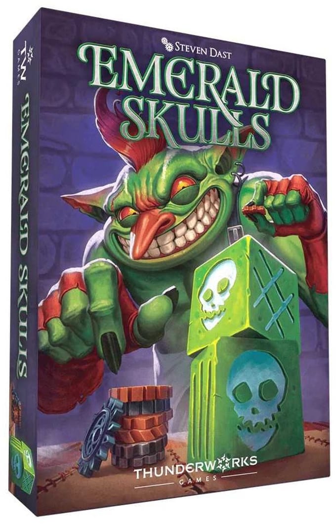 Asmodee bordspel Emerald Skulls dobbelspel strategie 2-6 spelers.