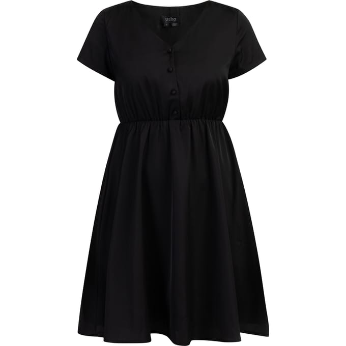 usha midi-jurk Dames zwart