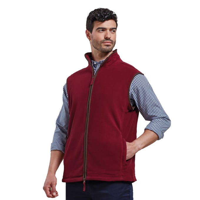 Premier Heren Artisan Fleece Gilet (Bourgogne/Bruin)