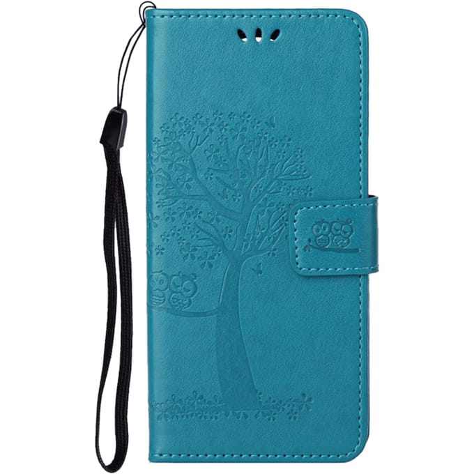 Comfycase Samsung Galaxy S21 Plus Bookcase Hoesje Uiltjes Blauw