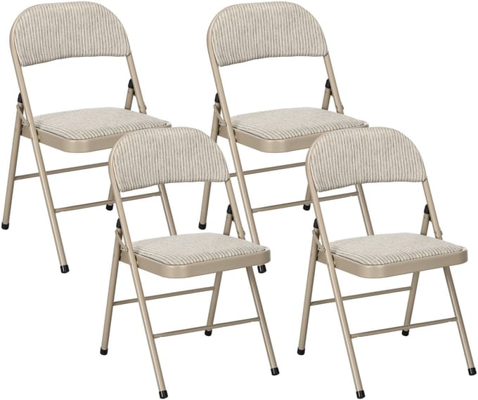 HOMCOM vouwstoel - polyester/staal - 45L x 46B x 78H cm - beige
