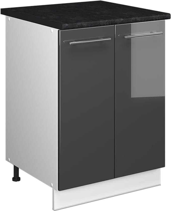 Vicco Wastafelkast Fame-Line, Antraciet Hoogglans/Wit, 60 cm