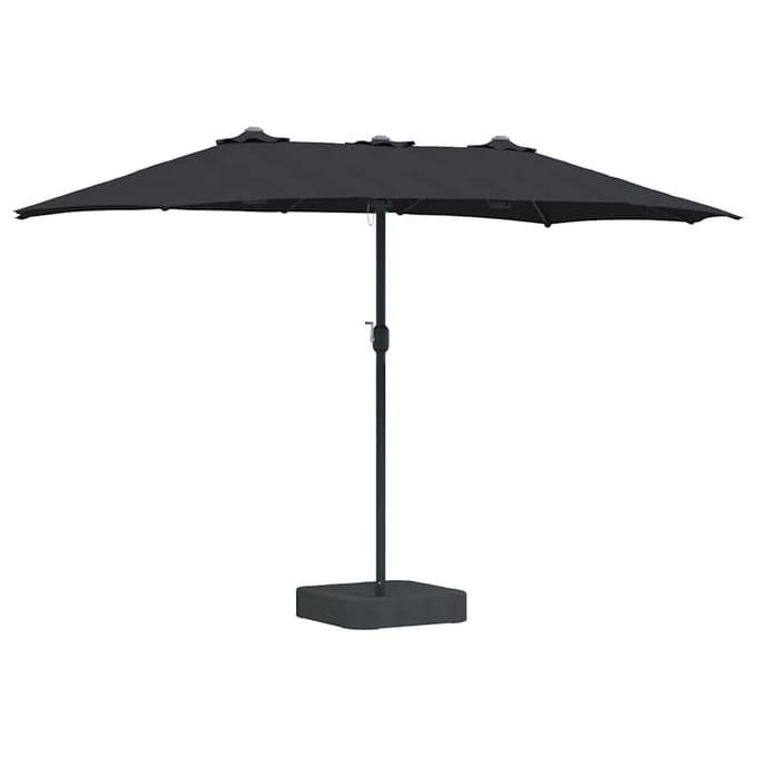 vidaXL - Tuinparasol - 385 - x - 209 - x - 244 - cm - Polyester - en - Staal - Zwart