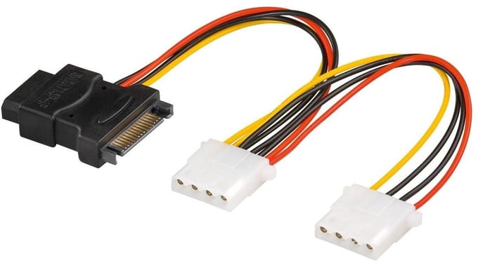InLine SATA (m) - 3x Molex (v) adapter - 0,15 meter