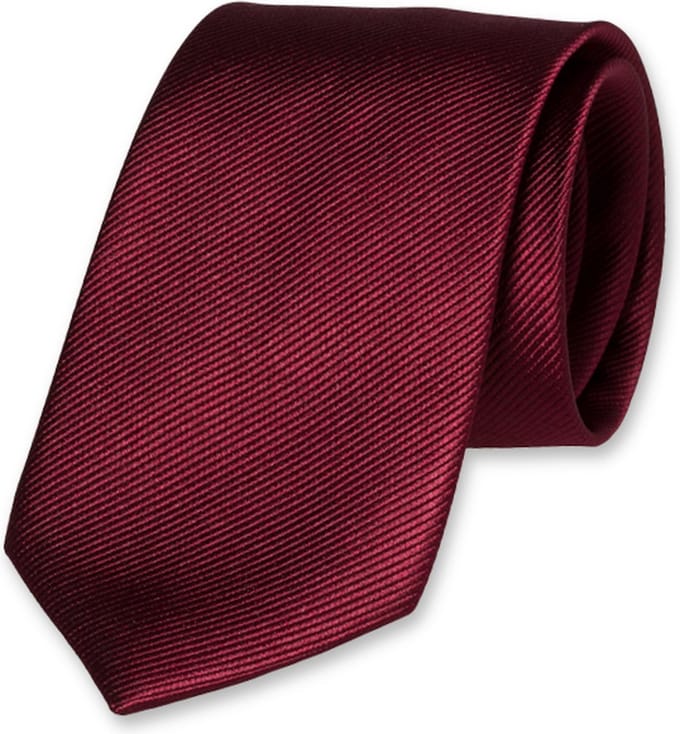 E.L. Cravatte Stropdas - Bordeaux - 100% Zijde