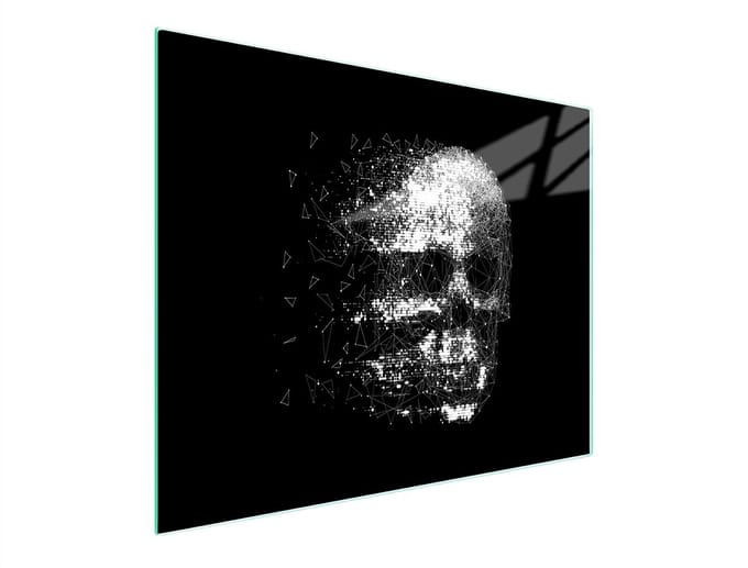 TMK ArtDeko - Snijplank - 52x30 cm - Czaszka - Glas