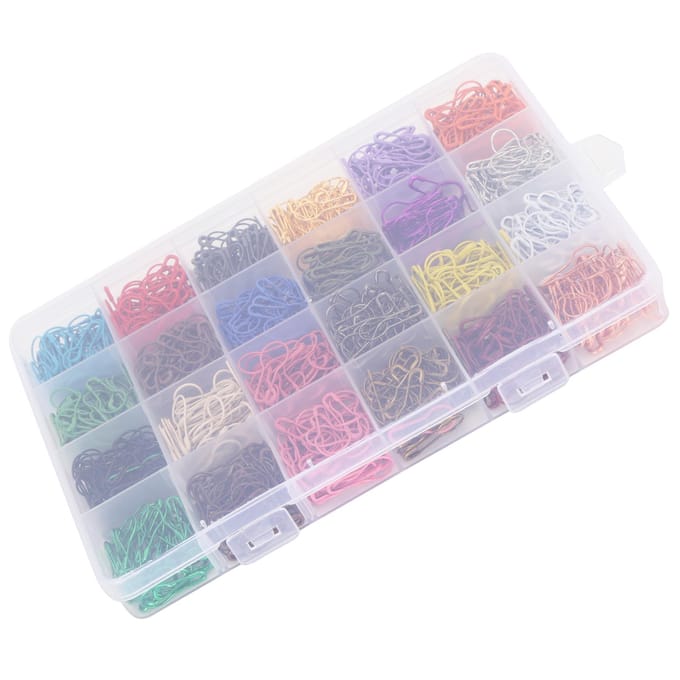 1200 stuks Kalebasspeld 24-kleuren Legering Veiligheidsbroche Kleine Steekmarkeerders voor Breien Decoratie gray