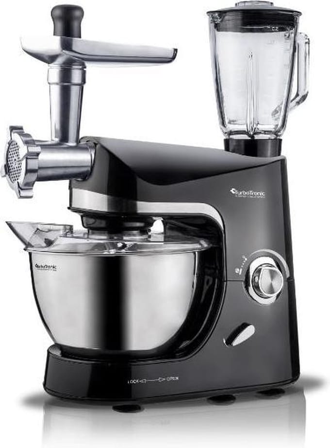 TurboTronic TT-007 Foodprocessor / Keukenmachine - 5 Liter - 2000W - Zwart