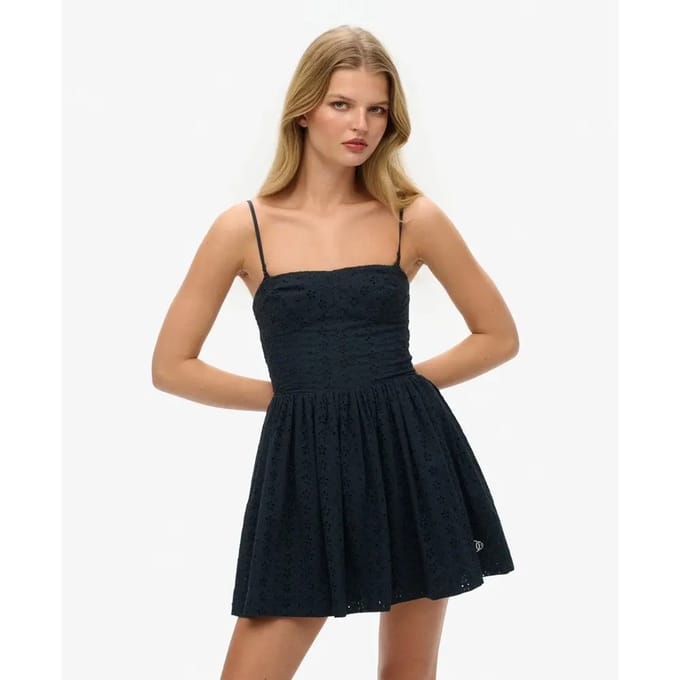 Korte geborduurde cami-jurk voor dames Superdry
