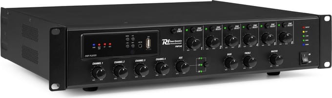 Power Dynamics PMP240 6 zone versterker - perfect voor omroepinstallaties - met Bluetooth - 240W