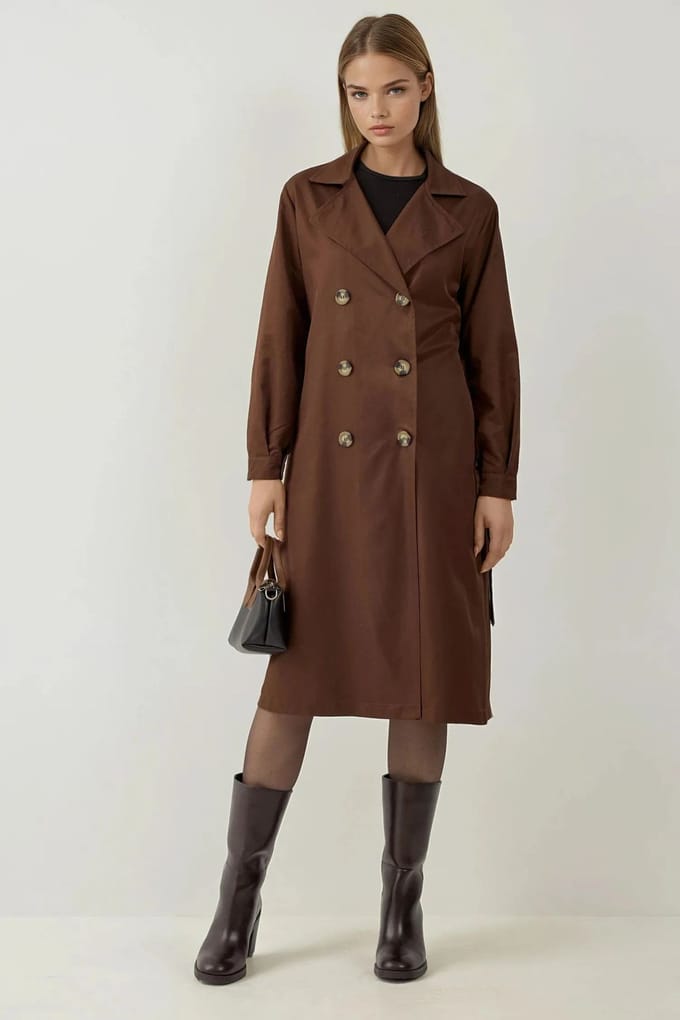 Dubbelzijdige Lange Trenchcoat