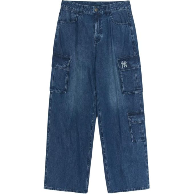 Jean ample à poche avec logo MLB pour homme bas 3LDPB0554-50INS XXL gray