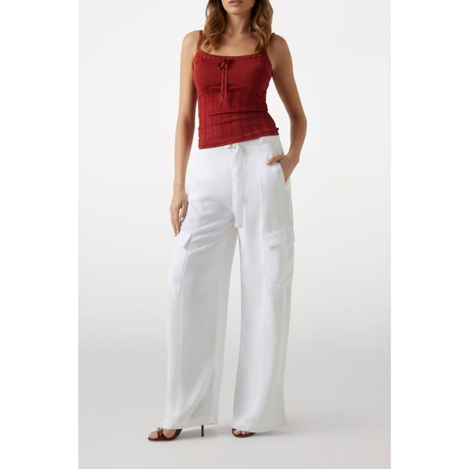 GUESS Agatha Cargo Pure White Taglia: W32 | Pantaloni cargo Outlet | Donna | Bianco