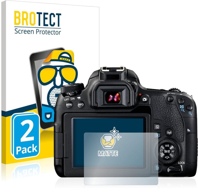 BROTECT - Screenprotector voor Canon EOS 77D - Folie Beschermfolie matte 2 Stuks