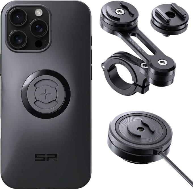 SP Connect Bundle SPC+ iPhone 16 Pro Max Moto Mount Pro Charging Anti Vibration