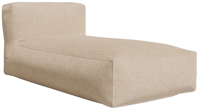 Vente-unique Chaise longue van beige ribfluweel NOUMARA