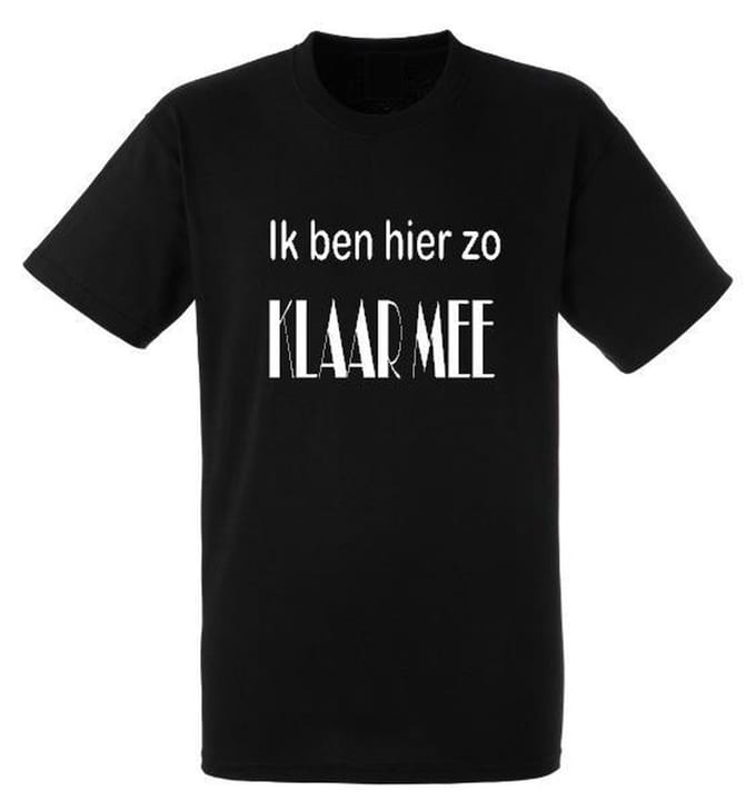 t-shirt zwart #ik ben hier zo klaar mee