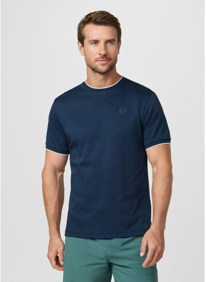 Hackett London T-shirt met marineblauw classic fit-logo