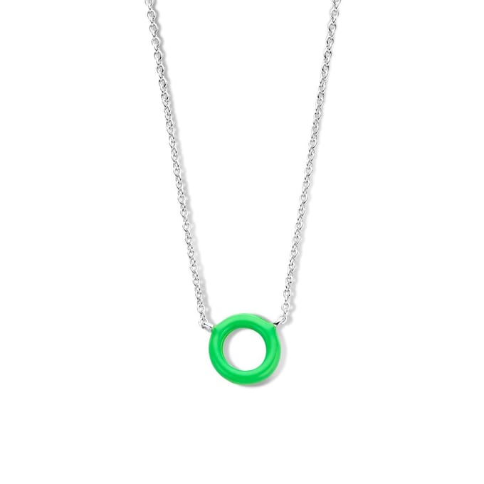 zilver gerhodineerd collier emaille 40 + 4 cm 1336593