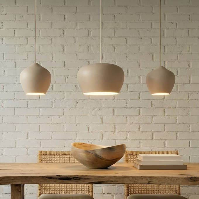 Lucande - hanglamp - 3lichts - Ijzer - H: 20 cm - E27 - beige, wit