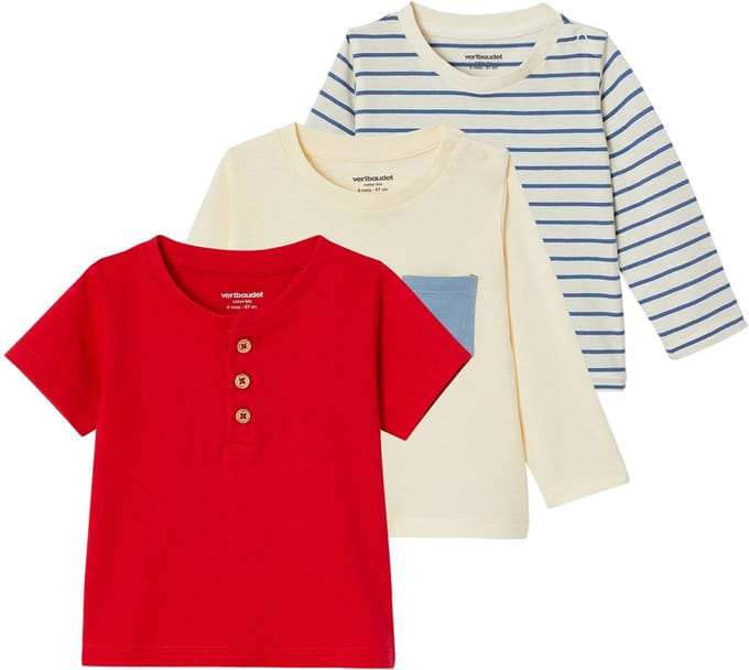 Vertbaudet Set van 3 t-shirts baby