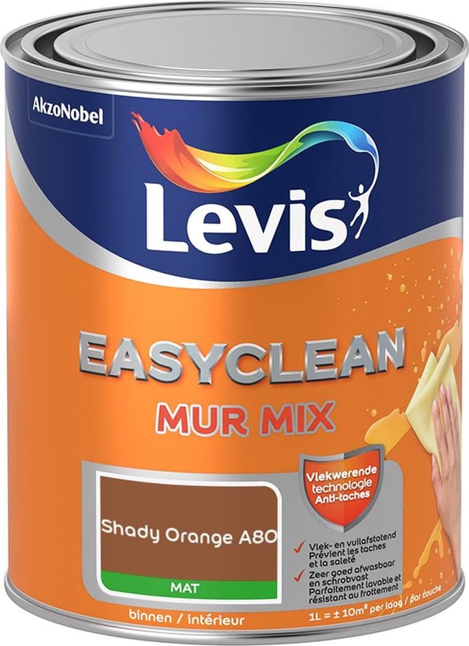 Levis - Easyclean Mur Mat Mix - Shady Orange A80 - Mengverf - 1 L
