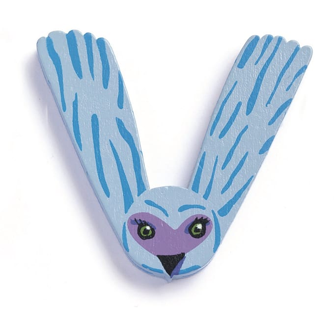 DJECO houten letter animal V