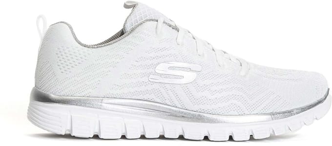 Skechers Sport Dames GRACEFUL GET CONNECTED Sneakers Dames wit/zilver