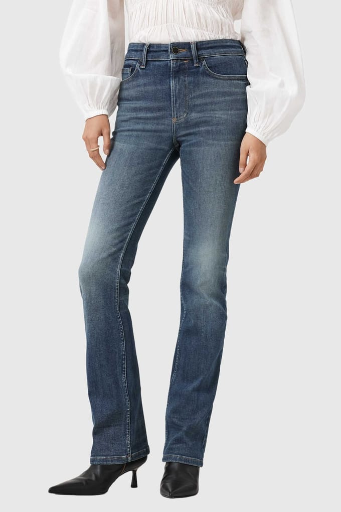 AllSaints Haldan Slim Bootcut Washed Indigo Taglia: W26 | Jeans Outlet | Donna | Blu