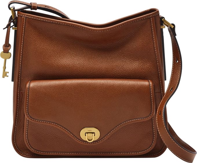 FOSSIL Schoudertas Heritage Hobo Bag Brown Bruine