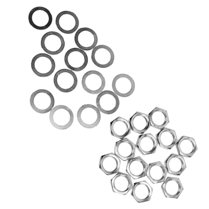 Kit Écrou Rondelle Connecteur Jack Instrument Fixations pour Guitare Électrique Bas M9 Femelle argenté