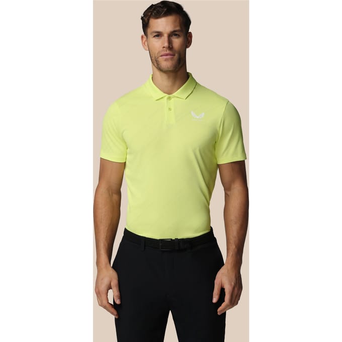 Heren Golf Lvs Engineered Gebreid Polo - Limoen