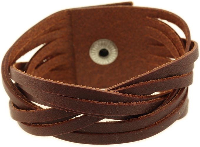 Behave - Armband - bruin leer - casual urban stijl - 19 cm