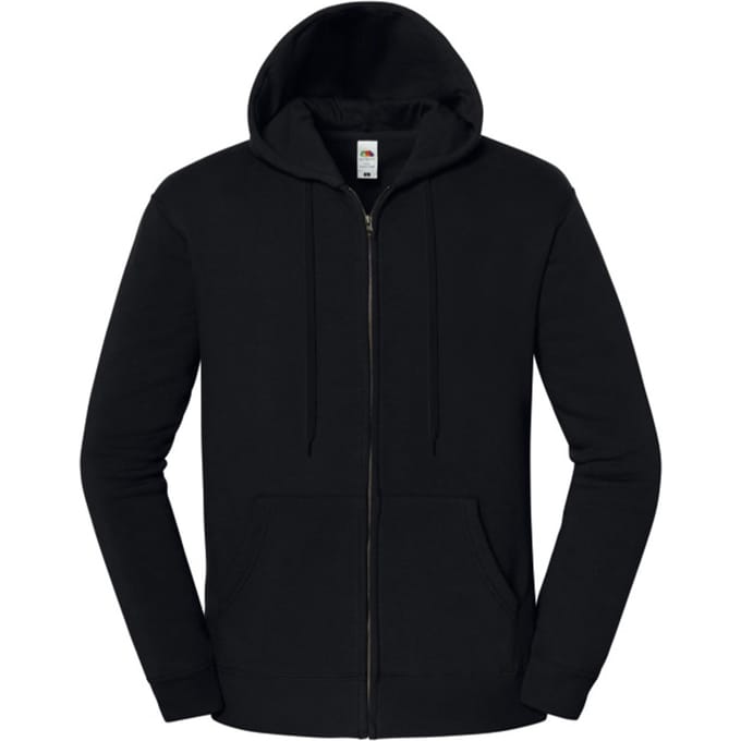 Fruit of the Loom Heren Iconic Premium Sweat Jacket met capuchon (Zwart)